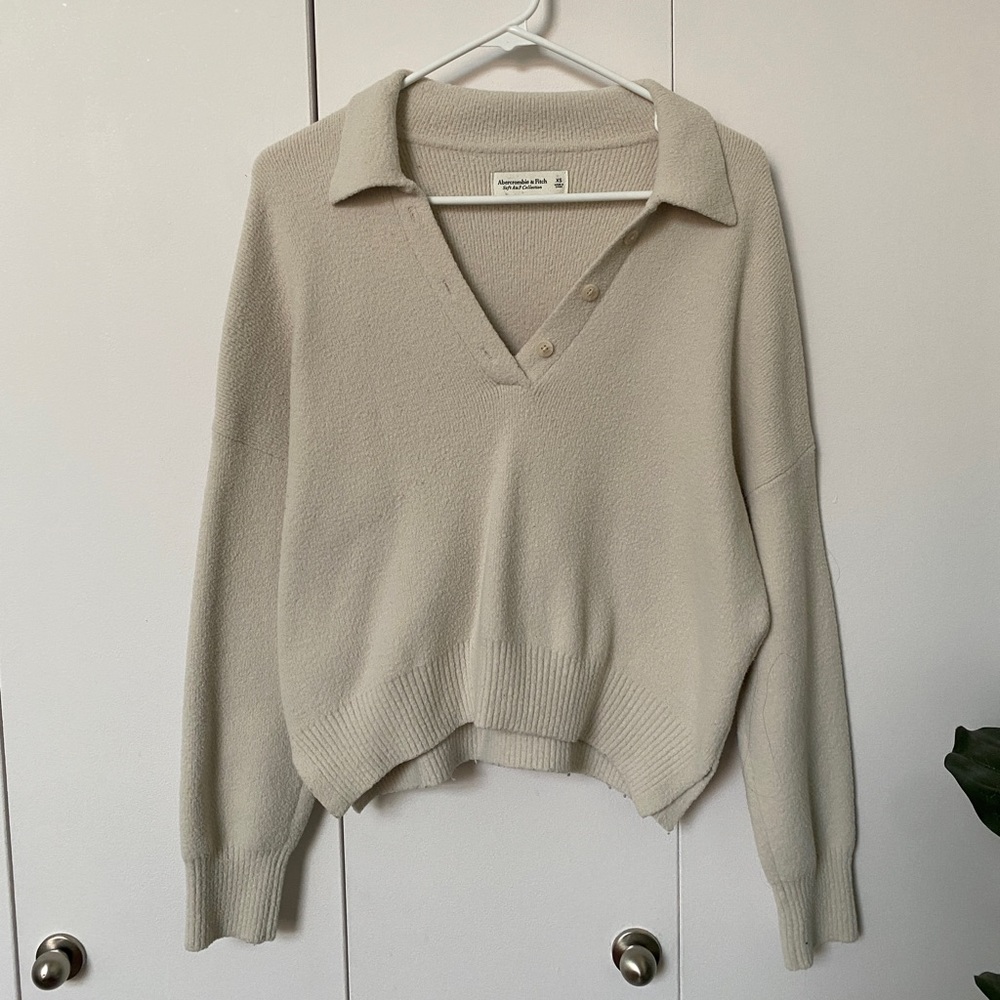 Abercrombie | Soft Collection Cropped Collared Sweater